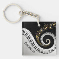 Clés de piano et notes personnalisées de musique