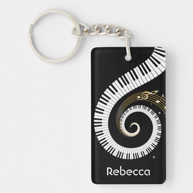 Clés de piano et notes personnalisées de musique (Devant)