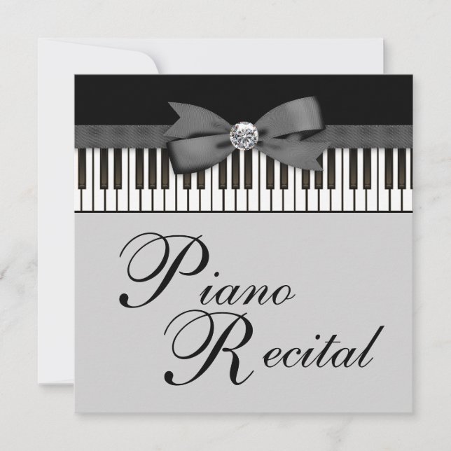 Clés de piano noir et blanc Considérant Invitation (Devant)