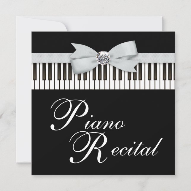 Clés de piano noir et blanc Considérant Invitation (Devant)