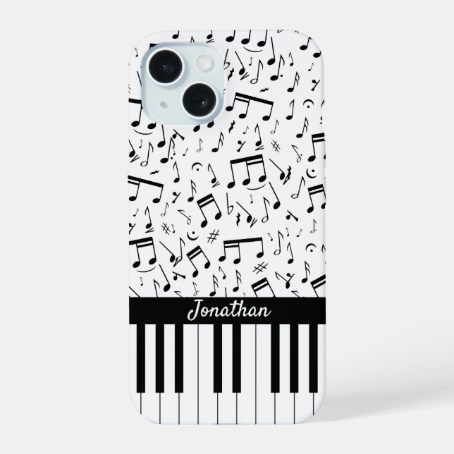 Clés de piano noir et blanc design (Verso)