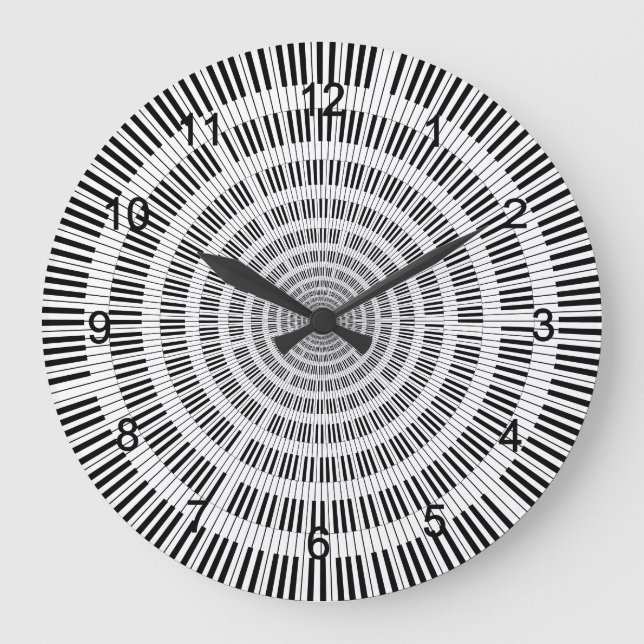Clés de piano noir et blanc Grande horloge (Recto)