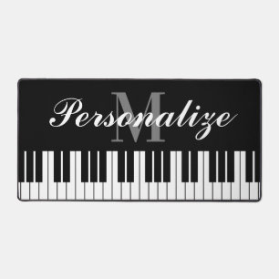 Clés de piano noir et blanc monogramme personnalis