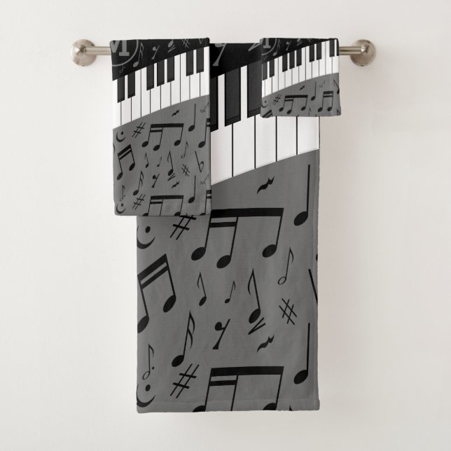 Clés décorées d'un monogramme de piano de courbe (En situation)