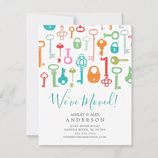 Clés vintages - Faire-part de déplacement (Devant)