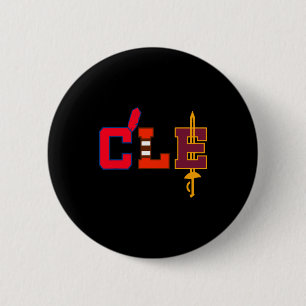 Cleveland Baseball Bats Vintage Ohio Cle Retro Gif 2 Inch Round Button