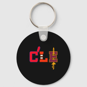 Cleveland Baseball Bats Vintage Ohio Cle Retro Gif Keychain