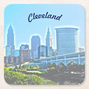 Cleveland Blue Morning Paper Coaster