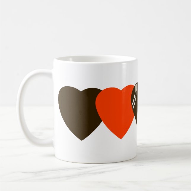 Cleveland Browns Football Heart Design Coffee Mug (Left)
