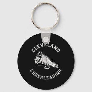 Cleveland Cheer Distressed Retro 90's Cheerleader  Keychain