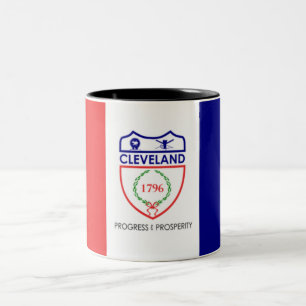 Cleveland city flag Two-Tone coffee mug