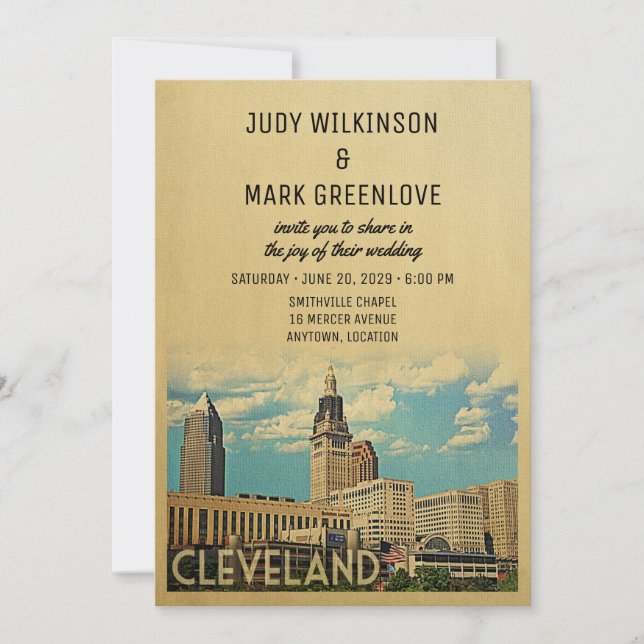 Cleveland Faire-part de mariage Ohio (Devant)