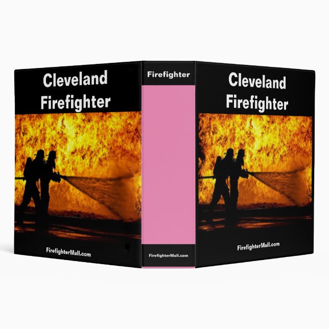 Cleveland Firefighter Pink 3 Ring Binder (Background)