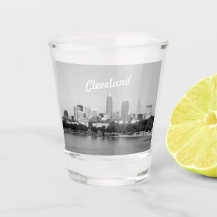 Cleveland Lake View BW Shot Glass
