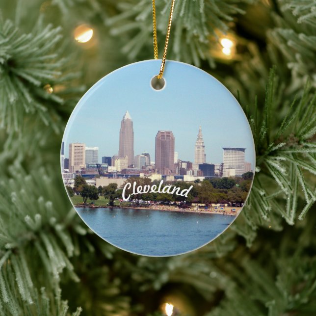 Cleveland Lake View Ceramic Ornament (Tree)