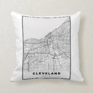Cleveland Map Throw Pillow