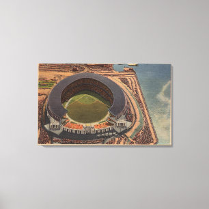 Cleveland, OH - Aerial of Municipal Baseball Canvas Print