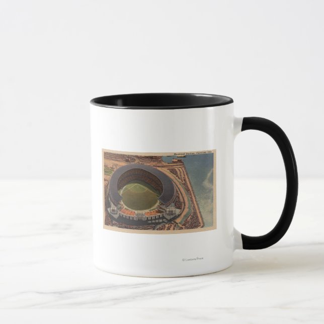 Cleveland, OH - Aerial of Municipal Baseball Mug (Right)