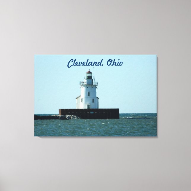 Cleveland, OH Lighthouse Wrapped Canvas Print (Front)