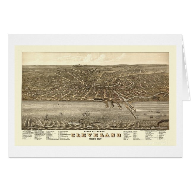 Cleveland, OH Panoramic Map - 1877 (Front Horizontal)