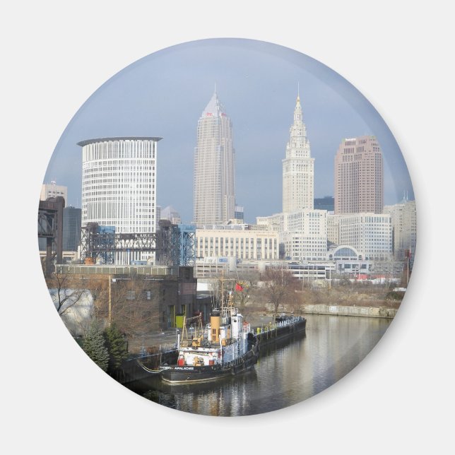 Cleveland OH (River View w/Tugboat)  Magnet (Front)