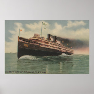 Cleveland, OH - Steamer City of Cleveland Poster