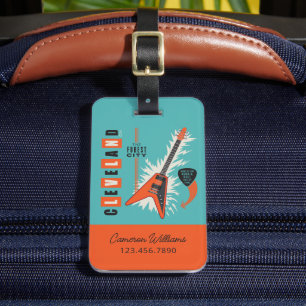 Cleveland Ohio Electric Guitar Luggage Tag