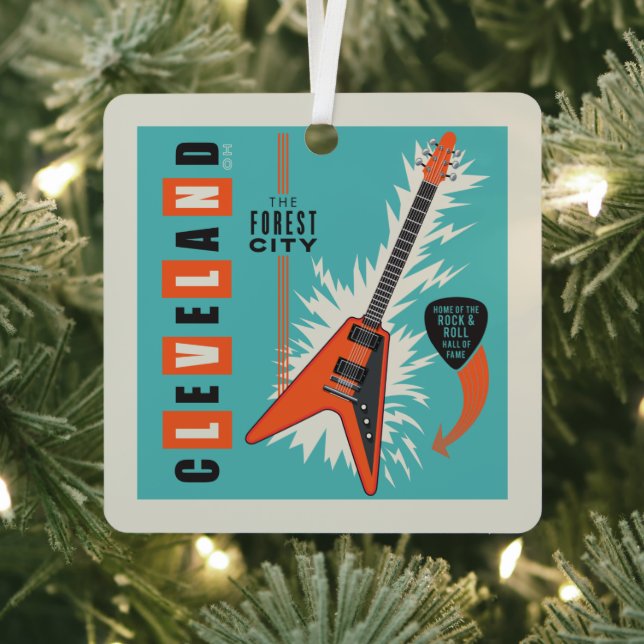 Cleveland Ohio | Electric Guitar Metal Ornament (Insitu)