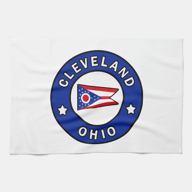 Cleveland Ohio Kitchen Towel (Horizontal)