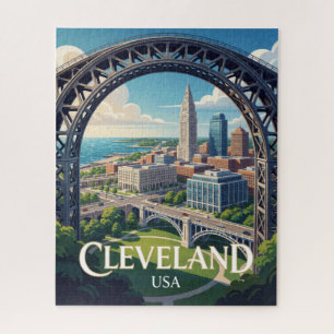 Cleveland Ohio Lake Erie Travel Jigsaw Puzzle