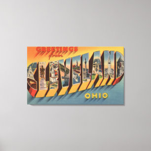 Cleveland, Ohio - Large Letter Scenes 2 Canvas Print