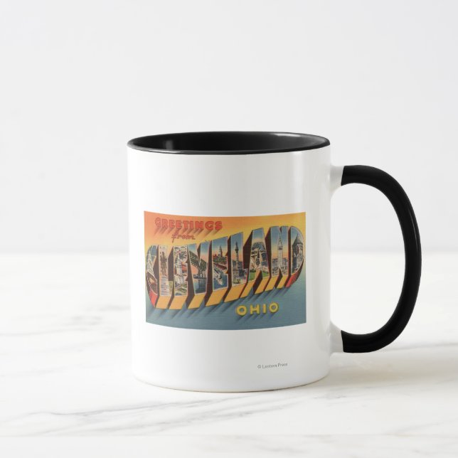 Cleveland, Ohio - Large Letter Scenes 2 Mug (Right)