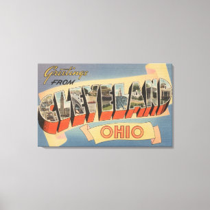 Cleveland, Ohio - Large Letter Scenes Canvas Print