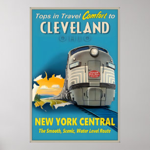 Cleveland Ohio New York Central Railroad Tops in Poster