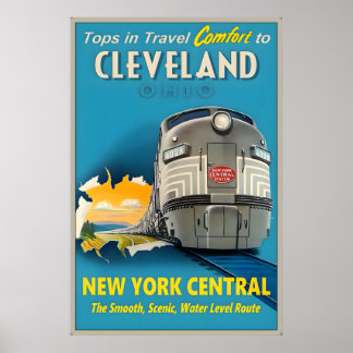 Cleveland Ohio New York Central Railroad Tops in Poster