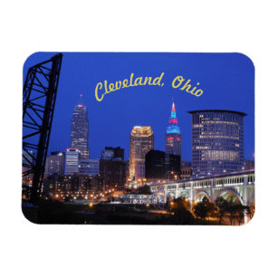 Cleveland,Ohio Night on the Town Magnet (Curve)