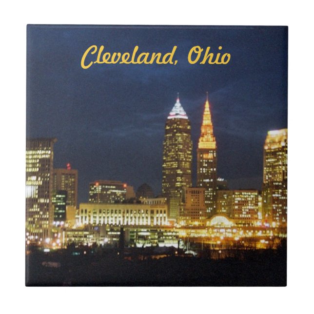 Cleveland, Ohio Nights Lights Tile (Front)