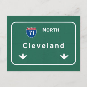 Cleveland Ohio oh Interstate Highway Freeway : Postcard