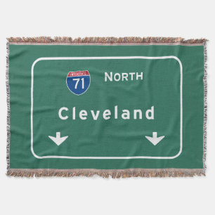 Cleveland Ohio oh Interstate Highway Freeway : Throw Blanket