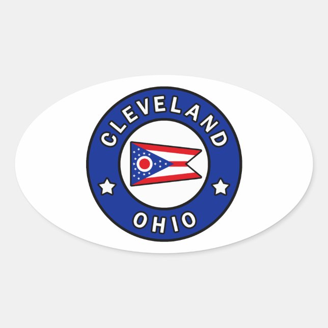 Cleveland Ohio Oval Sticker (Front)