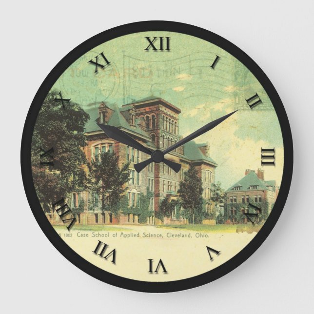 Cleveland Ohio PostCard Clock  Case School Science (Front)