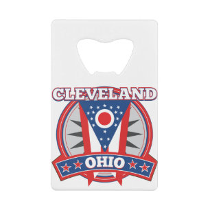 Cleveland Ohio Red White Blue Patriotic State Flag Credit Card Bottle Opener