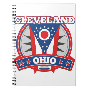 Cleveland Ohio Red White Blue Patriotic State Flag Notebook