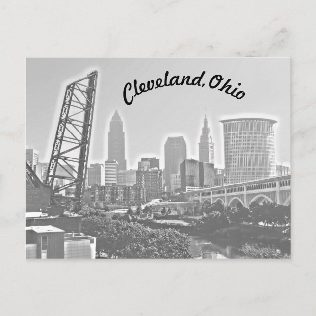 Cleveland, Ohio Riverview Curve  BW Postcard (Front)
