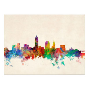 Cleveland Ohio Skyline Cityscape Photo Print