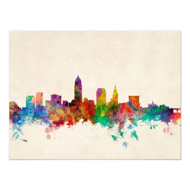 Cleveland Ohio Skyline Cityscape Photo Print (Front)