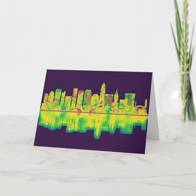 Cleveland Ohio Skyline Holiday Card (Front)
