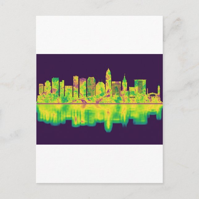 Cleveland Ohio Skyline Holiday Postcard (Front)