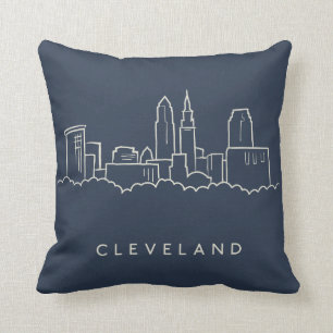 Cleveland Ohio Skyline Throw Pillow