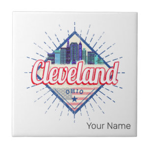 Cleveland Ohio United States Skyline Vintage USA Tile